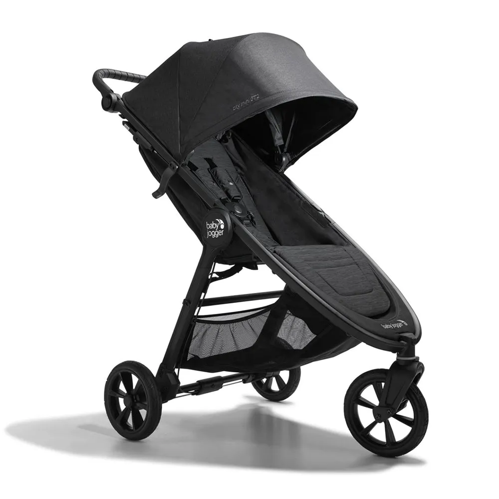 Baby Jogger City Mini GT2 in Opulent Black with Weather Shield   Belly Bar