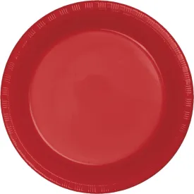 Bulk Classic Red Plastic Banquet Plates 10.25 inch (240 per Case)