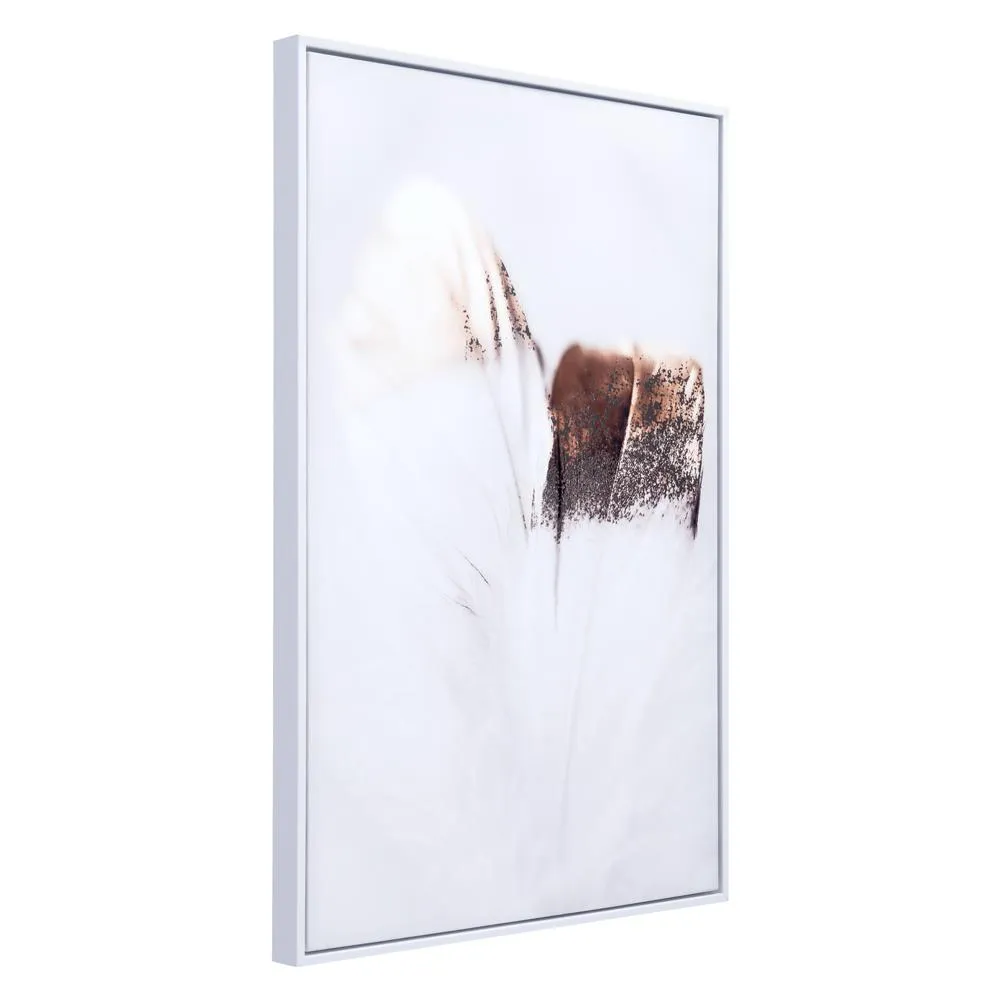Delicate Feather Textured Canvas Multicolor
