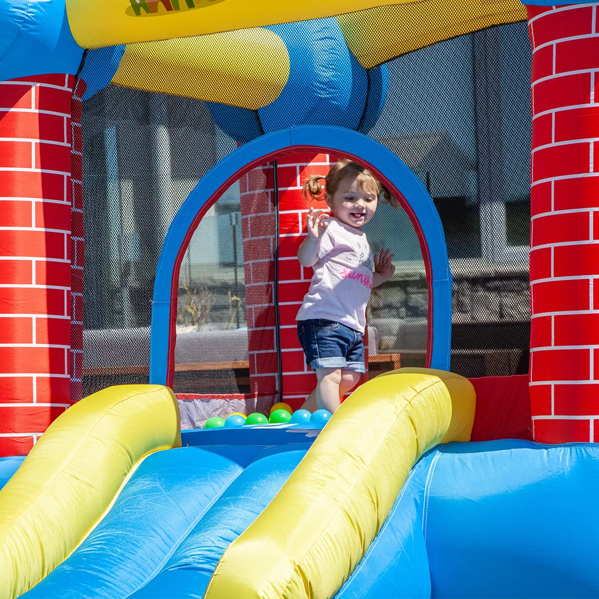 Durable Jumping Castle with Slide & Hoop - Lifespan Kids